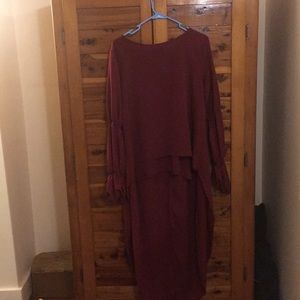 Long sleeve short front shirt